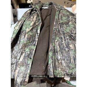 Vintage Duck Bay Camo‎ Insulated Rain Jacket Men's XL Trebark